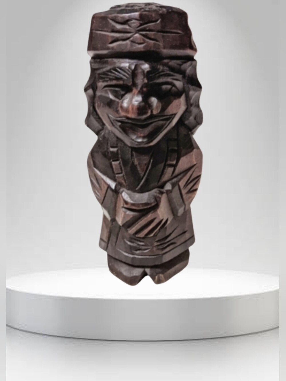 Hand Carved Ainu Wooden Sculpture Japan 7" x 3"